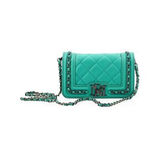Badgley Mischka Mint Quilted Crossbody Bag Chain Strap